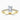 Emerald Lab Diamond 18K Yellow Gold Tapered Pavé Shoulder Set Ring