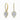 18K Yellow Gold Pear Shape Cutdown Moissanite Drop Halo Moissanite Earrings