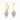 18K Yellow Gold Pear Shape Moissanite Drop Halo Earrings Moissanite Earrings