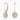 18K Yellow Gold Round Brilliant Moissanite Drop Halo Earrings Moissanite Earrings