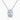 18K White Gold Oval lab Diamond 4 Claws Float Pendant