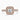 Asscher Lab Diamond 18K Rose Gold Vintage Pavé Halo Shoulder Set Ring