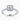Asscher Lab Diamond 18K White Gold Classic Wedfit Halo Shoulder Set Ring