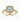Asscher Lab Diamond 18K Yellow Gold Vintage Pavé Halo Shoulder Set Ring