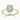 Emerald Lab Diamond 18K Yellow Gold Classic Plain Halo Ring
