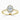 Oval Lab Diamond 18K Yellow Gold Plain Halo Ring
