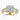 Princess Lab Diamond 18K Yellow Gold Split Shoulder Halo Ring