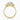 Round Lab & Round Diamond 18K Yellow Gold Three Stone Open Set Shoulder Set Ring