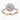 Round Moissanite 18K Rose Gold Luxe Halo Shoulder Set Ring