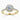 Round Lab Diamond 18K Yellow Gold Halo Shoulder Set Ring