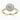 Round Moissanite 18K Yellow Gold Original Halo Shoulder Set Ring