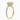 Round Moissanite 18K Yellow Gold Original Halo Shoulder Set Ring