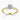 Round Lab Diamond 18K Yellow Gold Set Lotus Solitaire Ring