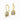 18K Yellow Gold Asscher Cut Cutdown Drop Halo Moissanite Earrings