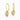 18K Yellow Gold Pear Shape Cutdown Moissanite Drop Halo Moissanite Earrings
