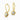 18K Yellow Gold Round Brilliant Diamond Drop Halo Earrings Lab Diamond Earrings