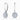 18K White Gold Round Brilliant Diamond Drop Halo Earrings Lab Diamond Earrings